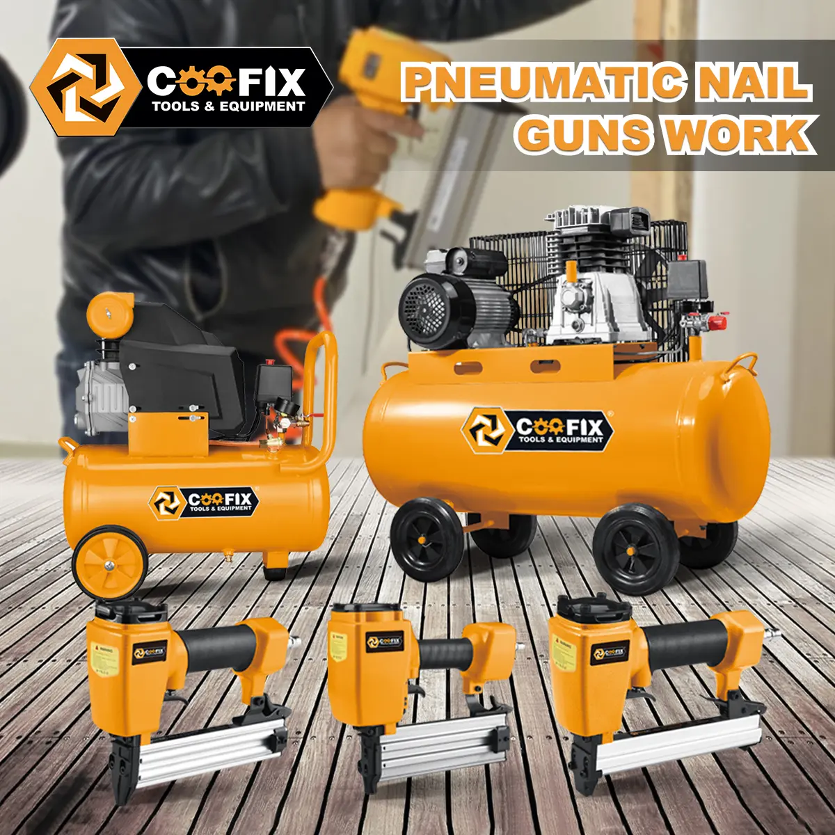 coofix air nail gun with air compressor